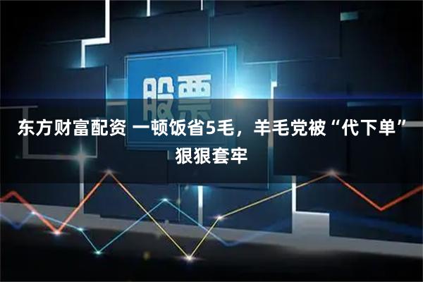 东方财富配资 一顿饭省5毛，羊毛党被“代下单”狠狠套牢